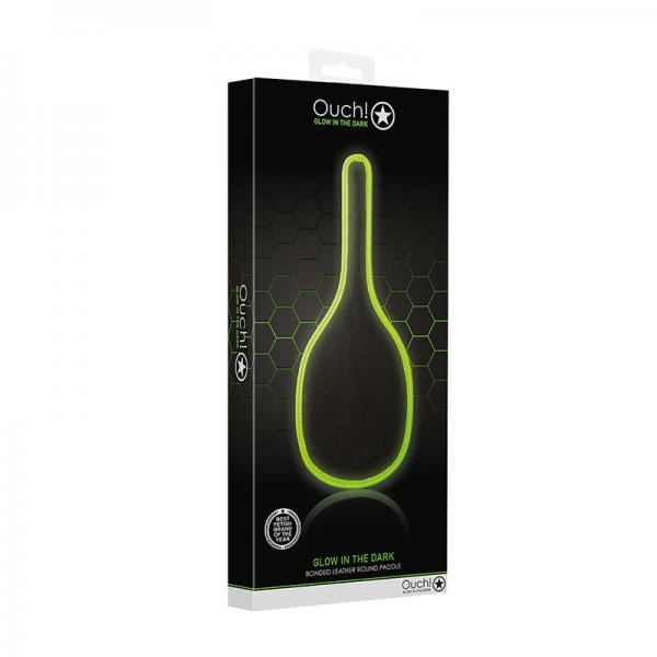 Ouch! Glow Round Paddle - Glow In The Dark - Green