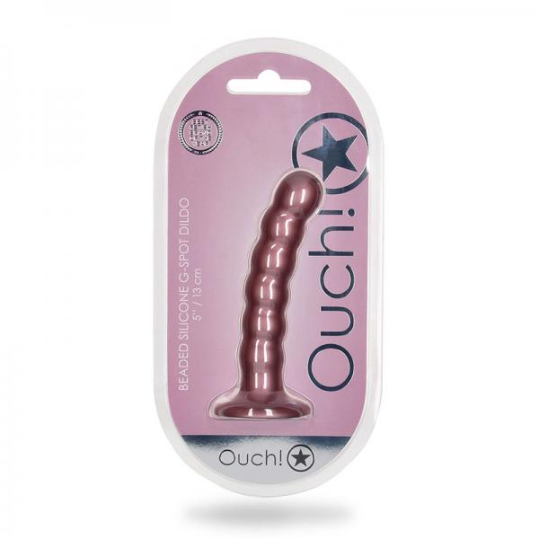 Ouch! Beaded Silicone G-spot Dildo 5 In Rose Gold