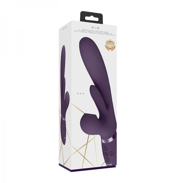 Vive Ena Rechargeable Thrusting Silicone G-spot Vibrator With Flapping Tongue And Air Wave Stimulato