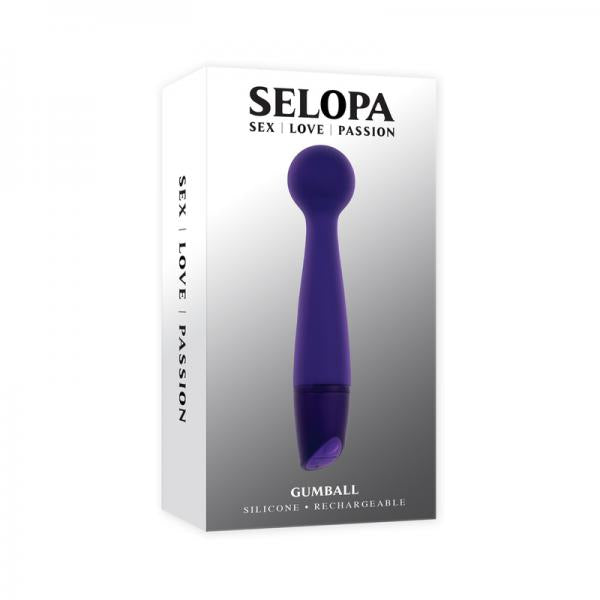 Selopa Gumball Rechargeable Slim Wand Silicone Purple