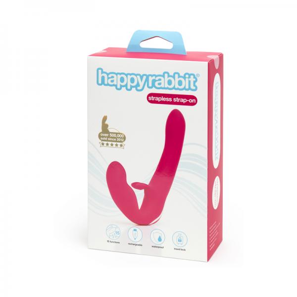 Happy Rabbit Vibrating Strapless Strap-on Pink