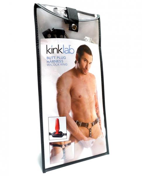 Anal Plug Harness with Cock Ring Black