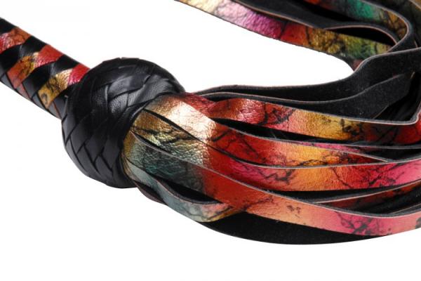 Rainbow Lambskin Leather Flogger