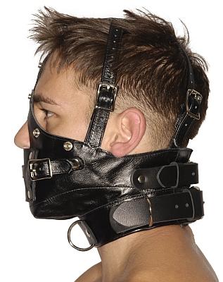 Strict Leather Premium Muzzle With Blindfold And Gags