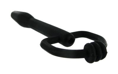 Silicone Cum Thru D-Ring Penis Plug Black