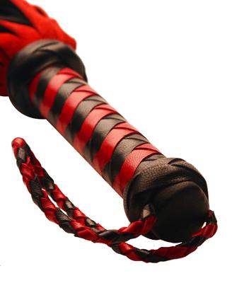 Short Suede Flogger Black Red