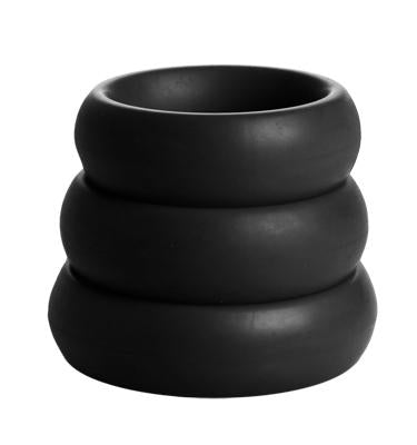 3 Piece Silicone C Ring Set - Black