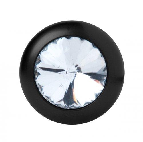 Spade Petite Jeweled Anal Plug Aluminum Black