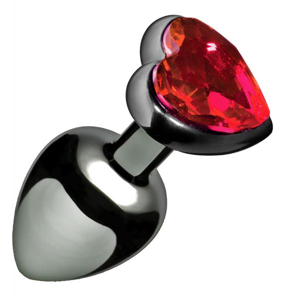 Crimson Tied Scarlet Heart Shaped Jewel Anal Plug