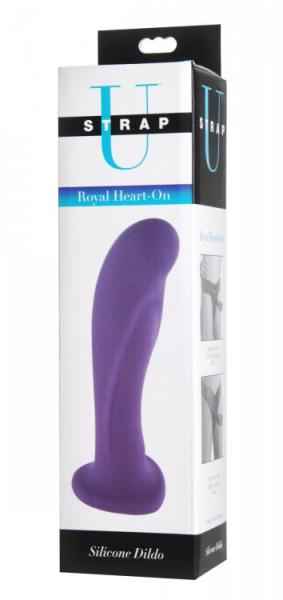 Royal Heart On Silicone Harness Dildo Purple