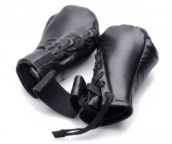 Strict Leather Padded Puppy Mitts Black