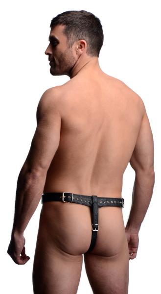 Strict Male Chastity Harness O/S Black  Leather