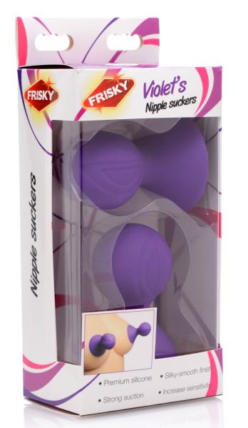 Violets Silicone Nipple Suckers Purple Pair