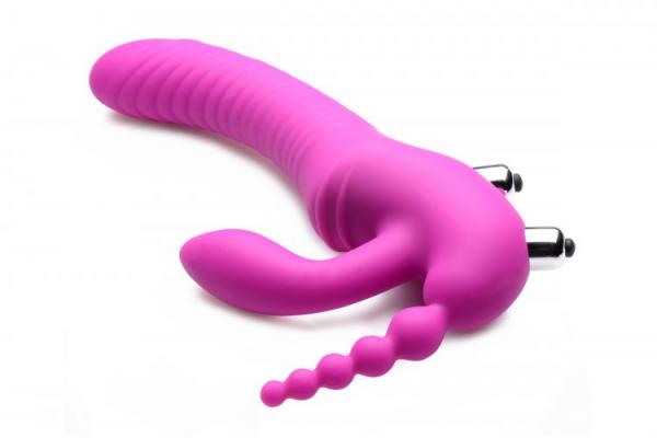 Regal Rider Vibrating Silicone Strapless Strap On Triple G Dildo