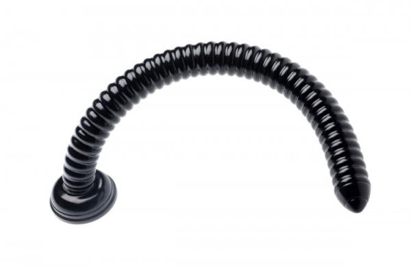 Hosed 19 Inches Ribbed Anal Snake Black Probe