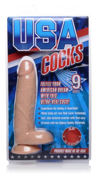 Usa Cocks 9in Ameriskin Dildo -light