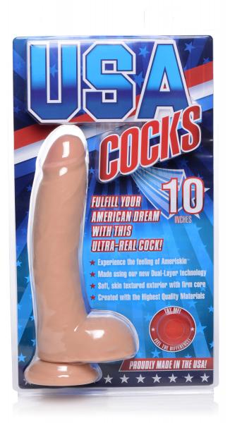 Usa Cocks 10in Ameriskin Dildo -light