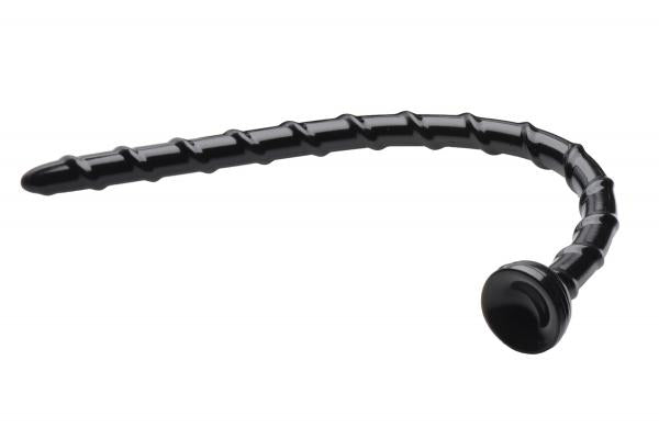 Hosed 18 Inches Swirl Thin Anal Snake Black