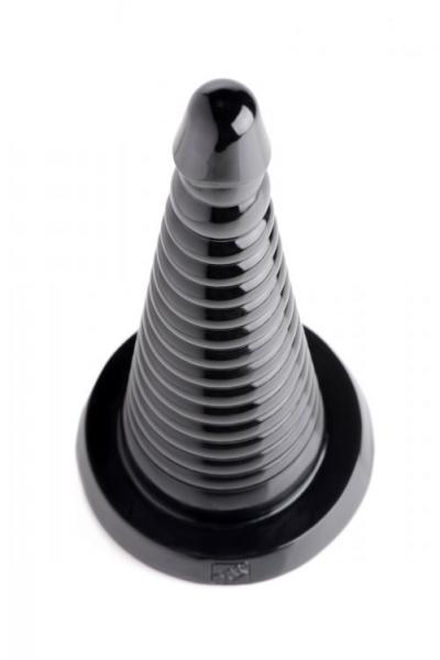 Giant Ribbed Anal Cone Black