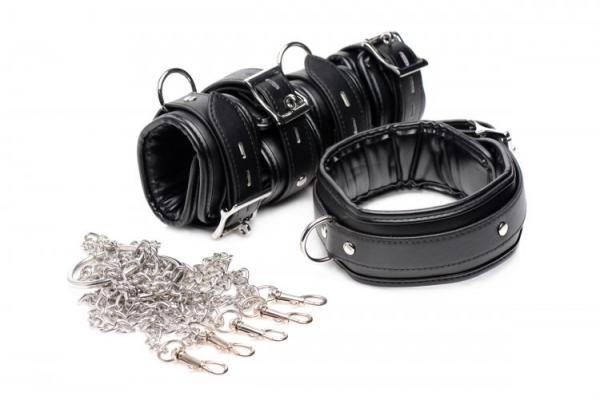 Strict Slave Bondage Shackle Set Black