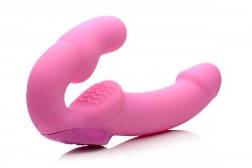 Urge Silicone Strapless Strap On Vibrating With Remote Pink