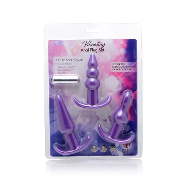 Trinity Vibes 4 Piece Vibrating Anal Plug Set