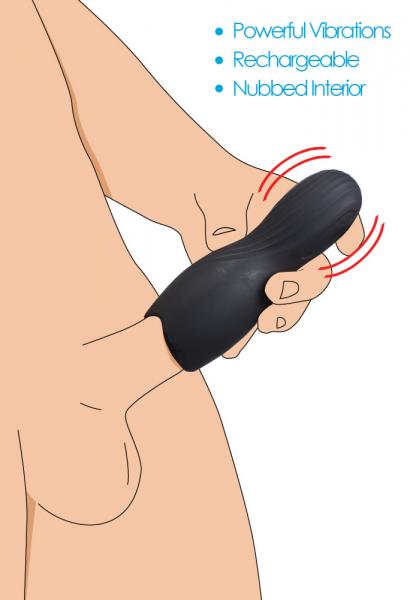 Vibrating Rechargeable Penis Pleaser Black