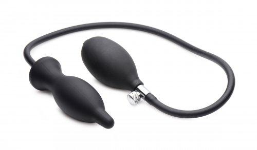 Dark Inflator Silicone Inflatable Anal Plug Black