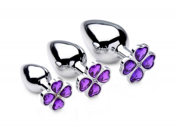 Booty Sparks Violet Flower Gem Anal Plug Set