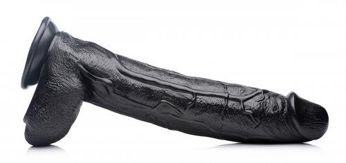 Raging Rhino 17 Inches Veiny Dildo Black