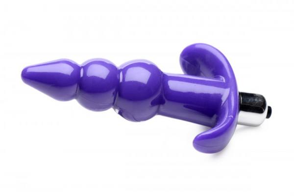 Ribbed Vibrating Butt Plug Purple