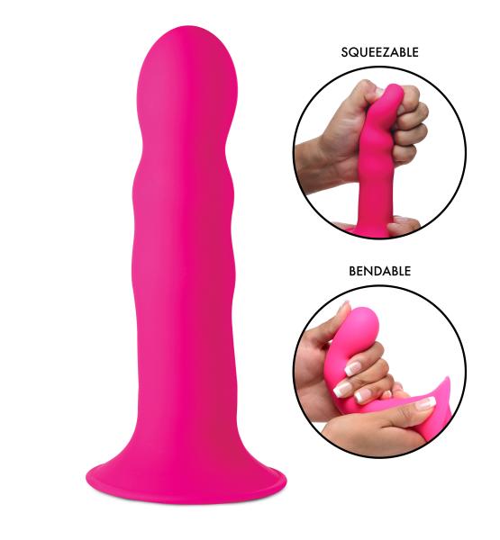 Squeeze-It Squeezable Wavy Dildo Pink