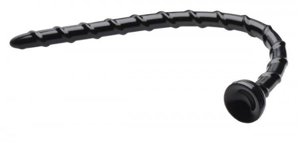 Hosed Swirled 18 Inches Thin Anal Snake Black