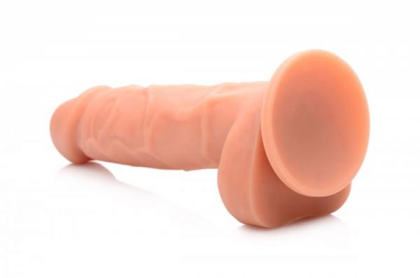 Power Pecker 7 Inch Silicone Dildo With Balls - Flesh