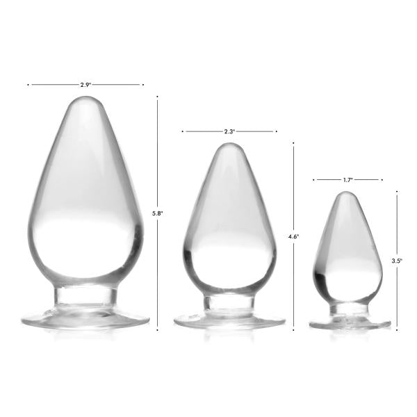 Ms Triple Cones 3pc Anal Plug Set Clear