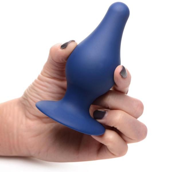 Squeezable Tapered Large Anal Plug - Blue