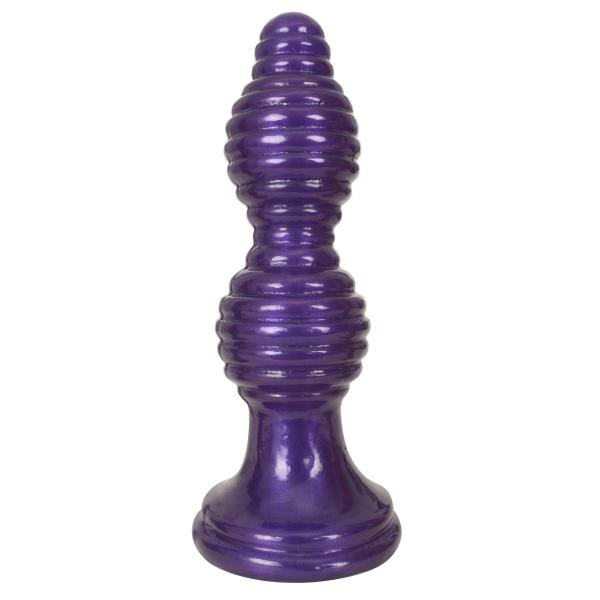 The Queen Ribbed Anal Plug   Purple