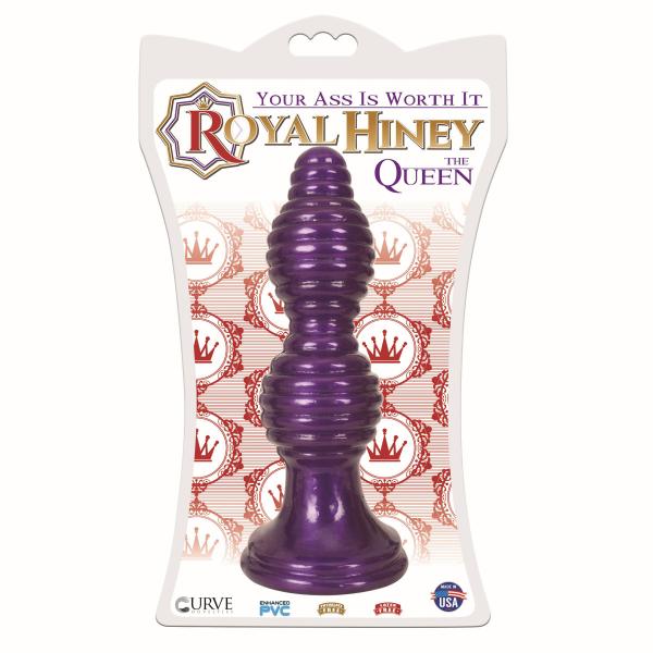 The Queen Ribbed Anal Plug   Purple