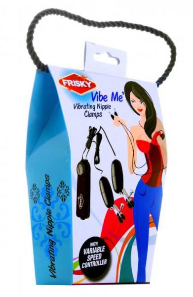 Frisky Vibe Me Vibrating Nipple Clamps Black