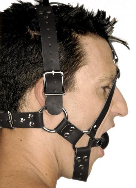 Leather Ball Gag Harness