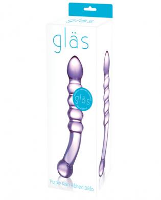 Glas Purple Rain 9 In. Ribbed Dildo