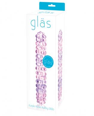 Glas Purple Rose 7 In. Nubby Dildo