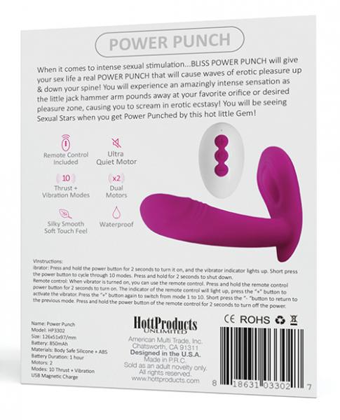 Bliss Power Punch Thrusting Vibe 10 Functions