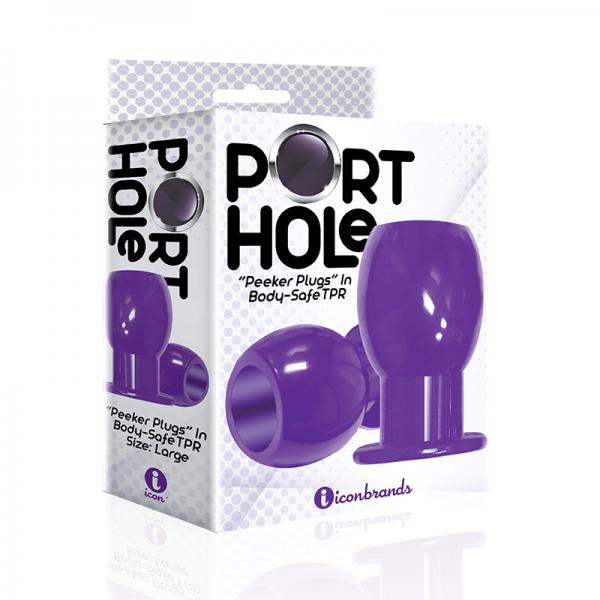 The 9s Port Hole Hollow Butt Plug Purple