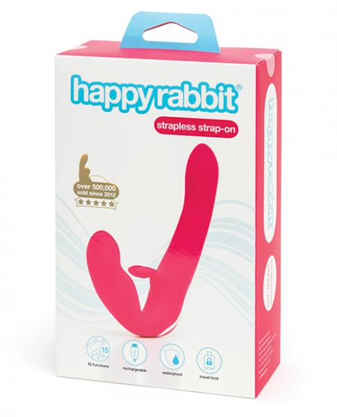 Happy Rabbit Vibrating Strapless Strap-on Pink