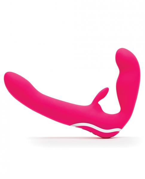 Happy Rabbit Vibrating Strapless Strap-on Pink