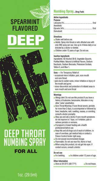 Deep Af Deep Throat Numbing Spray Spearmint