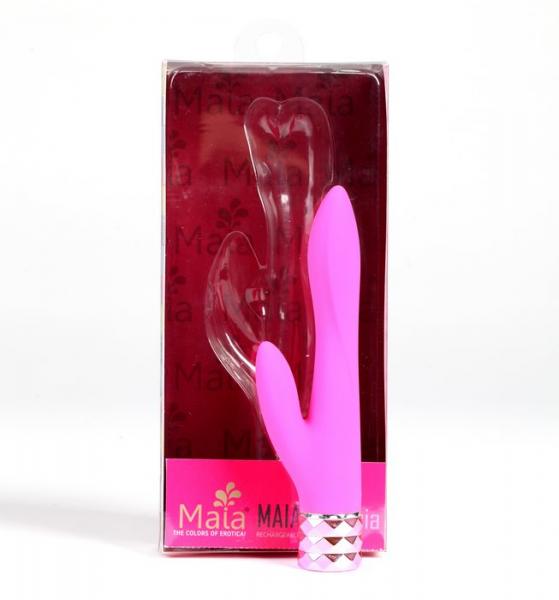 Rechargeable Silicone Dual Vibe Victoria Neon Pink