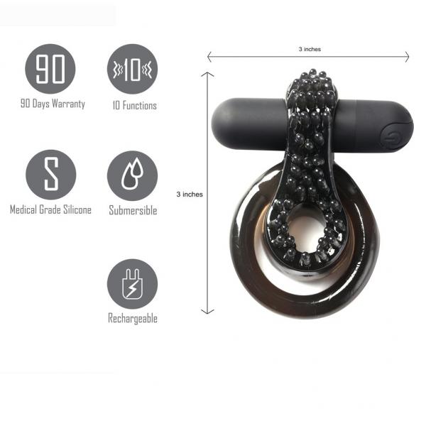 Jagger Vibrating Ring Erection Enhancer Black