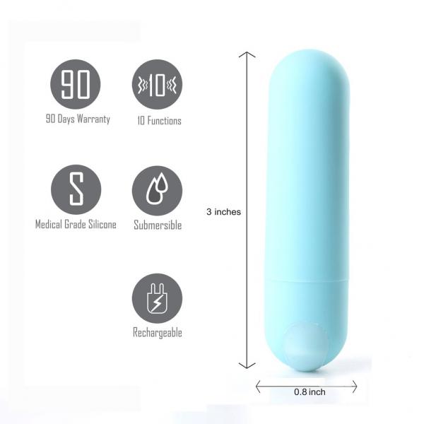 Jessi Super Charged Mini Bullet Vibrator Blue